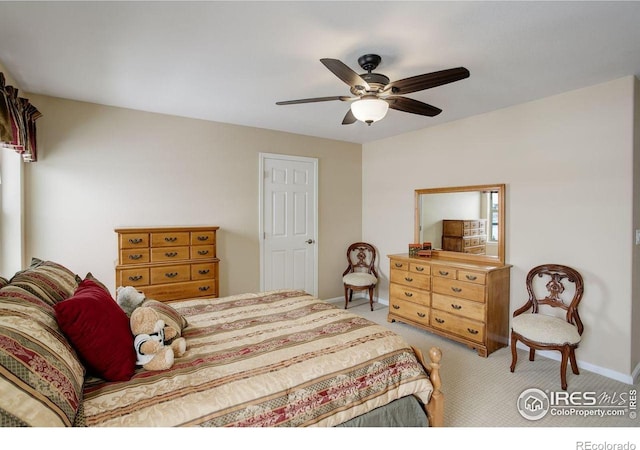 1060 Arrowhead Ct, Erie, CO 80516 - carpeted bedroom featuring a ceiling fan and baseboards