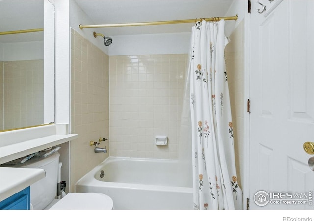 6076 Gunbarrel Ave Unit F, Boulder, CO 80301 - bathroom with shower / bath combo, vanity, and toilet