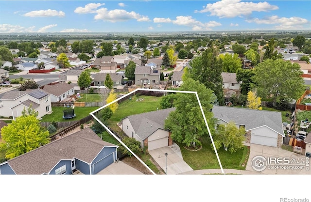 3816 Partridge Ct, Evans, CO 80620 - aerial view of residential area with property parcel outlined
