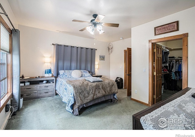 39445 Main St, Eaton, CO 80615 - bedroom featuring carpet flooring, a spacious closet, and a ceiling fan