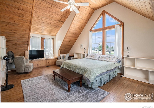 39445 Main St, Eaton, CO 80615 - bedroom featuring lofted ceiling, wood finished floors, and wood ceiling