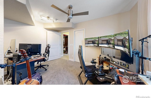 6945 N Fargo Trl, Littleton, CO 80125 - home office with carpet and a ceiling fan
