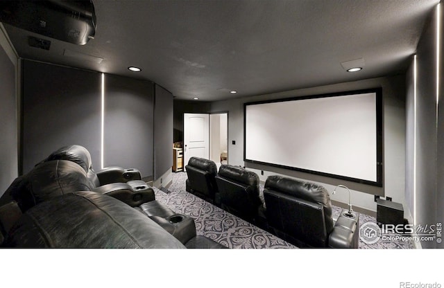 6945 N Fargo Trl, Littleton, CO 80125 - carpeted cinema room featuring baseboards and recessed lighting