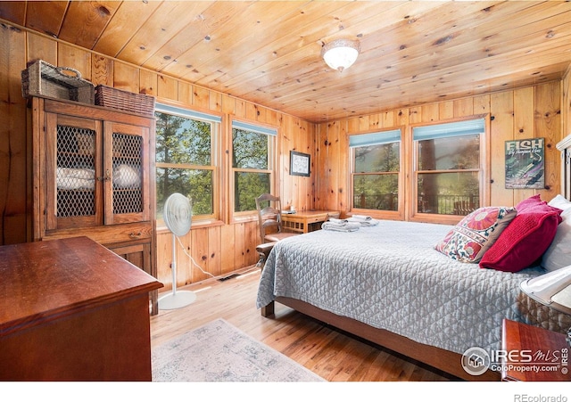 6600 State Highway 7, Estes Park, CO 80517 - bedroom with wood ceiling, wood walls, and wood finished floors