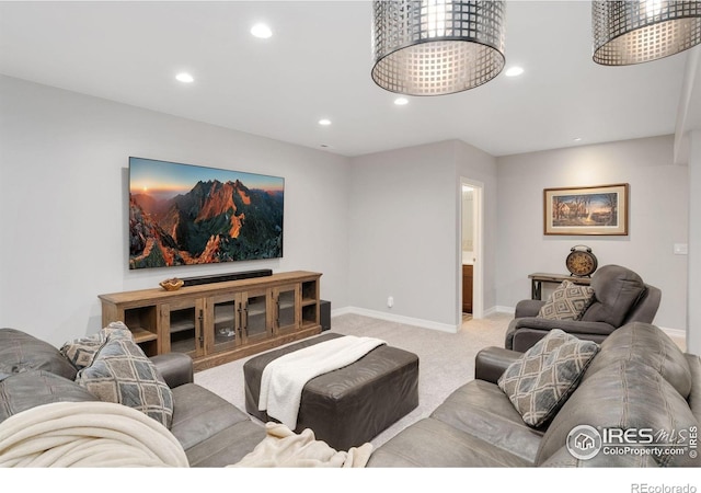 5966 Sunny Crest Dr, Timnath, CO 80547 - carpeted living area with recessed lighting and baseboards