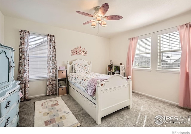 12889 Clearview St, Firestone, CO 80504 - bedroom featuring light carpet and ceiling fan
