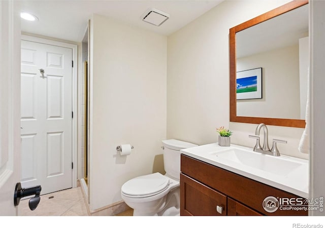 4483 S Meadow Dr, Boulder, CO 80301 - full bath featuring vanity, toilet, tile patterned floors, a stall shower, and baseboards