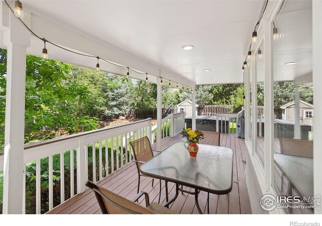 4483 S Meadow Dr, Boulder, CO 80301 - wooden deck featuring outdoor dining space