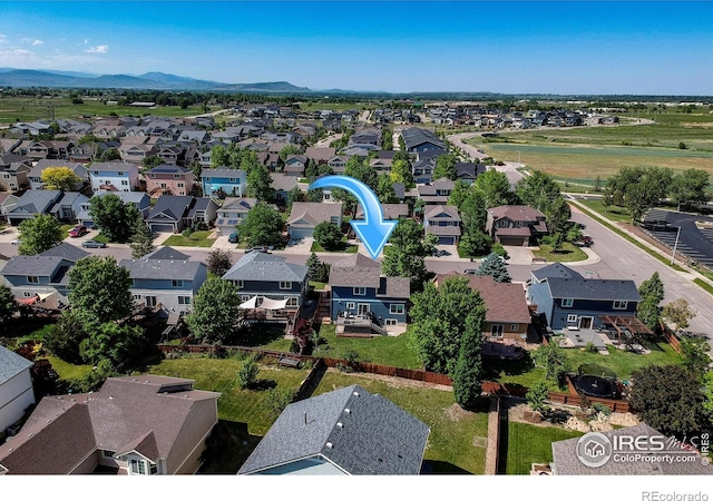 5609 Mount Sanitas Ave, Longmont, CO 80503 - aerial view of residential area with a mountainous background