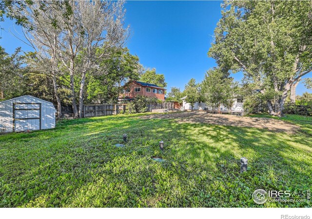 1498 Wicklow St, Boulder, CO 80303 - view of yard featuring a storage unit