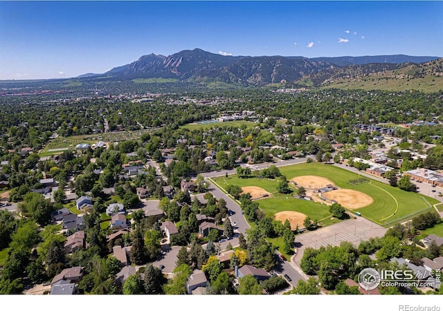 3490 16th St, Boulder, CO 80304 - aerial view of residential area featuring mountains