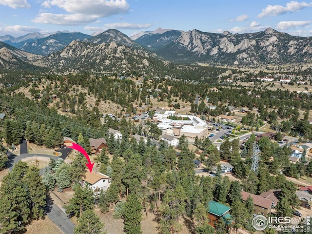 621 Landers St, Estes Park, CO 80517 - aerial view of property's location featuring mountains