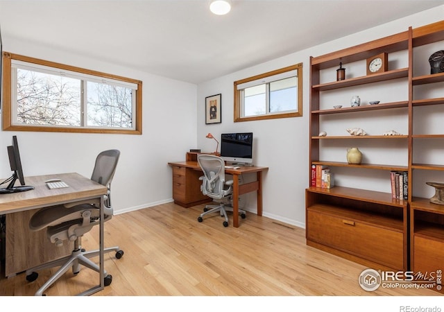 3635 Buckeye Ct, Boulder, CO 80304 - office area featuring light wood-style flooring and baseboards