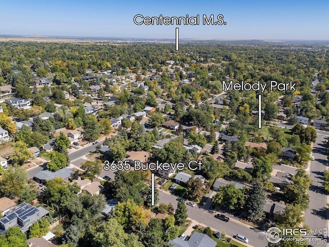 3635 Buckeye Ct, Boulder, CO 80304 - bird's eye view of a heavily wooded area