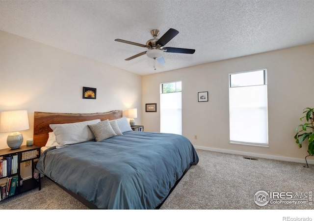 137 S Polk Ave, Louisville, CO 80027 - bedroom with carpet, a textured ceiling, and ceiling fan