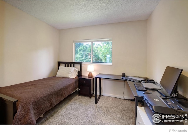 137 S Polk Ave, Louisville, CO 80027 - carpeted bedroom with a textured ceiling and a desk