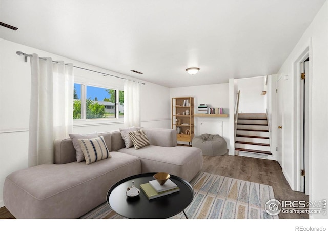 1512 Brentwood Dr, Fort Collins, CO 80521 - living room featuring wood finished floors and stairs