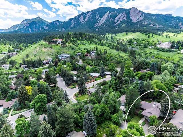 525 13th St, Boulder, CO 80302 - aerial view of mountains and a heavily wooded area
