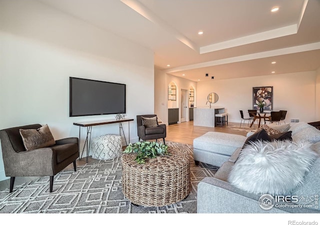 1126 W Enclave Cir, Louisville, CO 80027 - living area featuring wood finished floors and recessed lighting