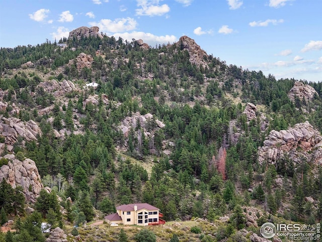 366 N Rim Rd, Livermore, CO 80536 - view of mountain backdrop featuring a heavily wooded area