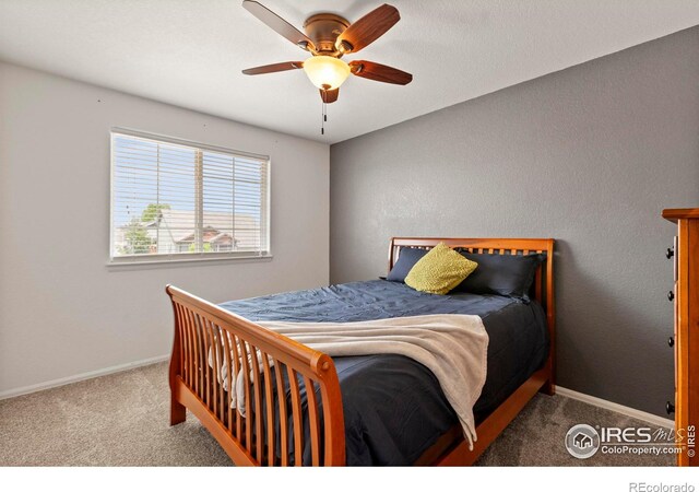 7266 Andover St, Wellington, CO 80549 - carpeted bedroom with baseboards and a ceiling fan