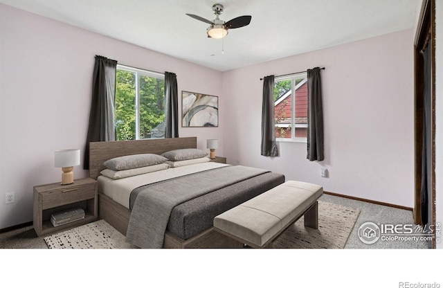 2013 Ridgewood Rd, Fort Collins, CO 80526 - bedroom featuring multiple windows, carpet, and a ceiling fan