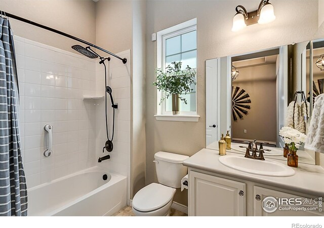 2050 Vineyard Dr, Windsor, CO 80550 - full bathroom with shower / bath combination with curtain and vanity