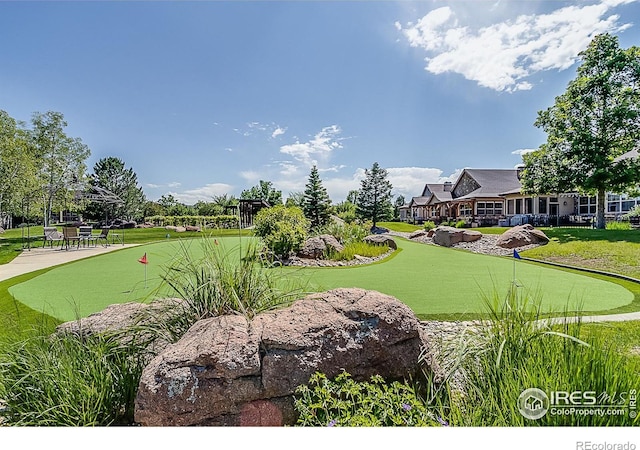 2050 Vineyard Dr, Windsor, CO 80550 - view of community featuring a putting green and a lawn