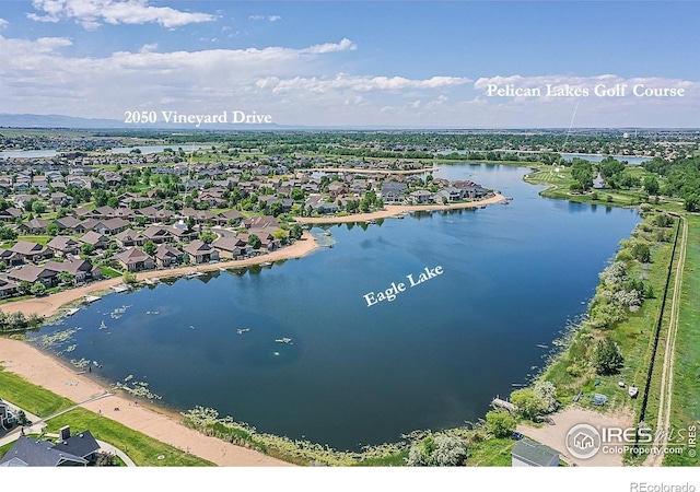 2050 Vineyard Dr, Windsor, CO 80550 - aerial view of residential area featuring a large body of water