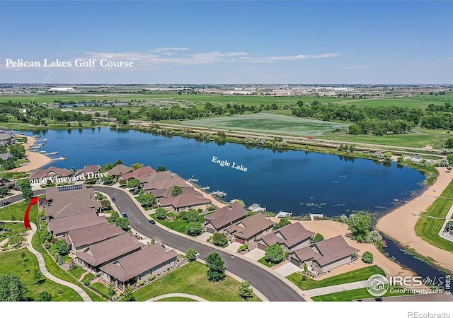 2050 Vineyard Dr, Windsor, CO 80550 - aerial view of residential area with a nearby body of water