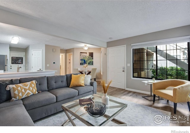 4763 White Rock Cir Unit A, Boulder, CO 80301 - living room featuring a textured ceiling and wood finished floors