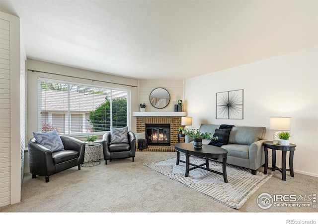 4255 Westshore Way Unit 19, Fort Collins, CO 80525 - carpeted living area with a fireplace