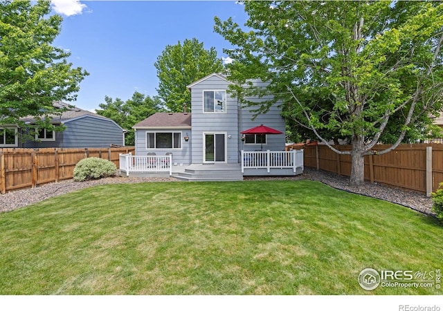 1667 Reliance Cir, Superior, CO 80027 - rear view of property featuring a fenced backyard and a deck