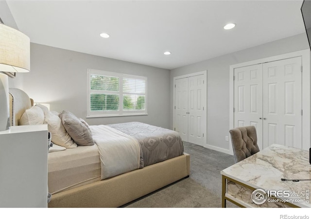4255 Westshore Way Unit B4, Fort Collins, CO 80525 - carpeted bedroom featuring two closets and recessed lighting
