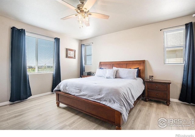 973 Mt Andrew Dr, Severance, CO 80550 - bedroom featuring light wood-style floors and a ceiling fan