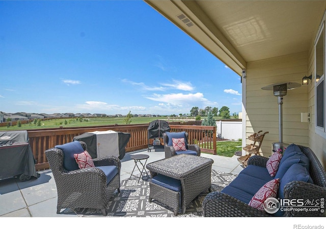 973 Mt Andrew Dr, Severance, CO 80550 - view of patio / terrace with outdoor lounge area and grilling area