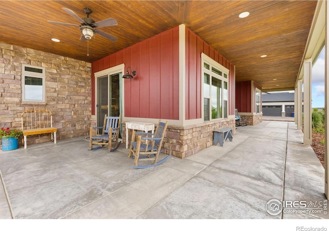 9260 Meadow Farms Dr, Milliken, CO 80543 - view of patio / terrace featuring ceiling fan