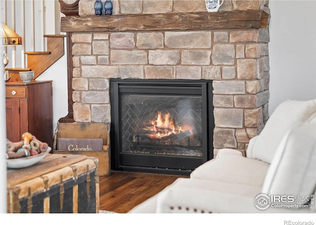 9260 Meadow Farms Dr, Milliken, CO 80543 - detailed view of a warm lit fireplace