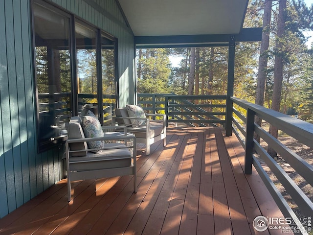 33 N Skinner Rd, Allenspark, CO 80510 - view of wooden terrace
