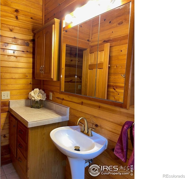 33 N Skinner Rd, Allenspark, CO 80510 - bathroom with wooden walls and a sink