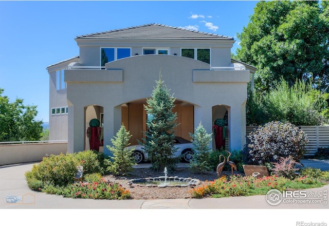 3747 Mountain Laurel Pl, Boulder, CO 80304 - mediterranean / spanish home with stucco siding and a tile roof