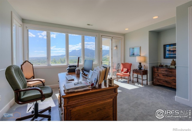 3747 Mountain Laurel Pl, Boulder, CO 80304 - office area featuring carpet and recessed lighting