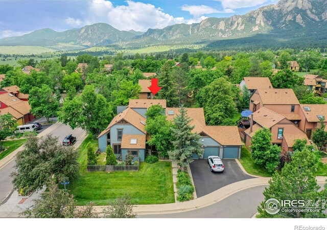 3880 Telluride Pl, Boulder, CO 80305 - aerial view of residential area featuring a mountain backdrop