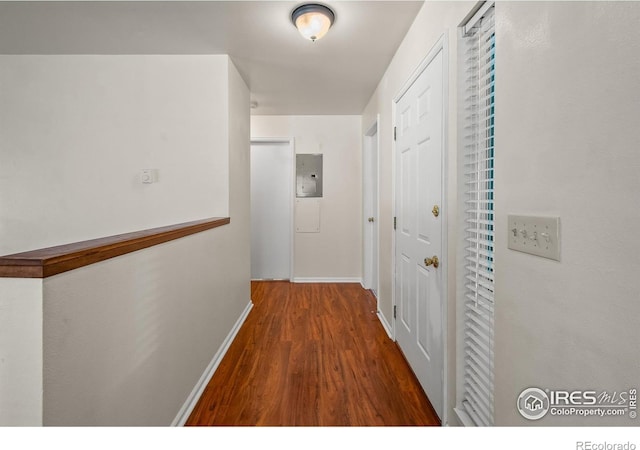 3465 Lochwood Dr Unit 91, Fort Collins, CO 80525 - hall with electric panel and wood finished floors