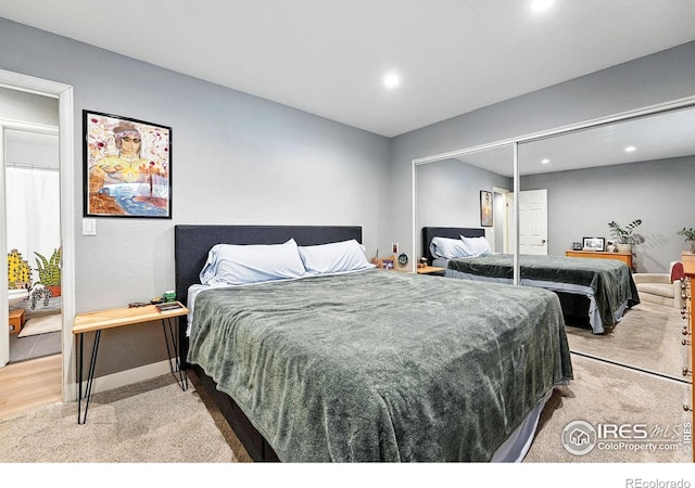 1900 Chalcis Dr Unit 42, Lafayette, CO 80026 - bedroom with recessed lighting, carpet flooring, and a closet