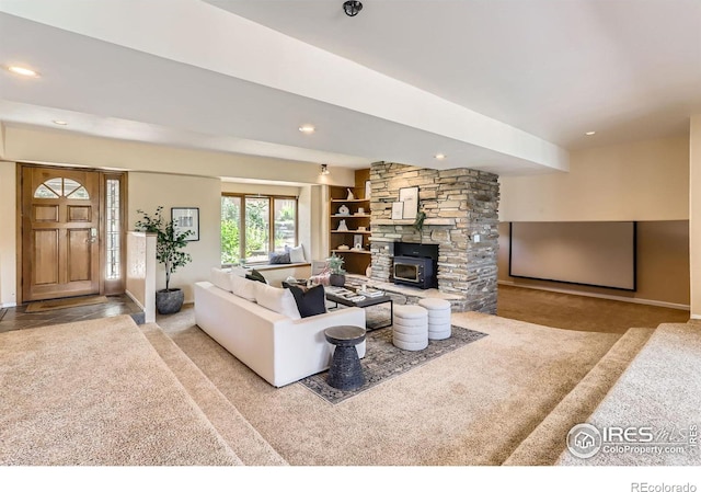 7975 Anchor Dr, Longmont, CO 80504 - living area featuring recessed lighting and carpet flooring