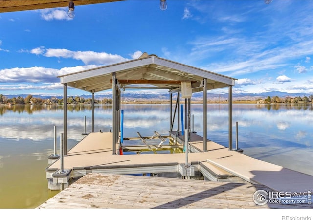7975 Anchor Dr, Longmont, CO 80504 - dock with boat lift and a water view