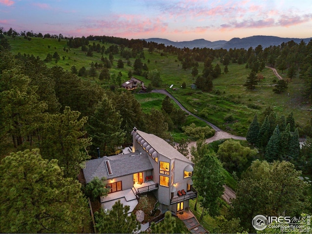178 Balsam Ln, Boulder, CO 80304 - aerial view at dusk of a mountain view and a view of trees