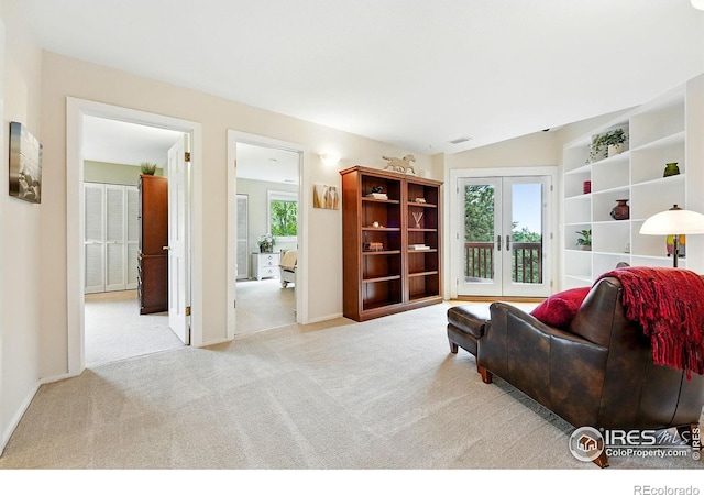 178 Balsam Ln, Boulder, CO 80304 - living area featuring french doors and carpet flooring
