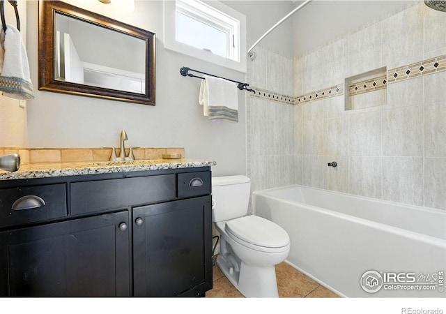 178 Balsam Ln, Boulder, CO 80304 - full bathroom with vanity, washtub / shower combination, and tile patterned floors